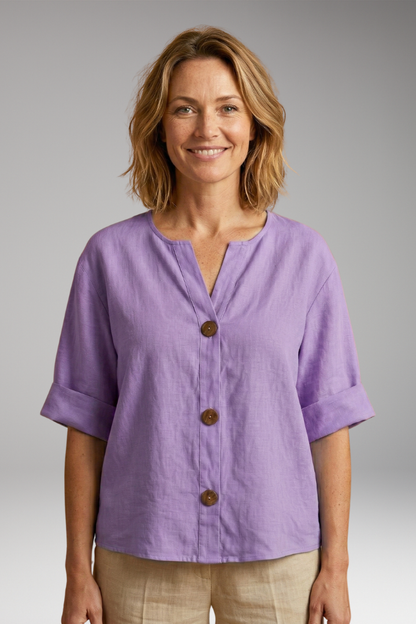 Women's Loose-Fitting Summer Blouse with Breathable Linen and Relaxed Fit 12