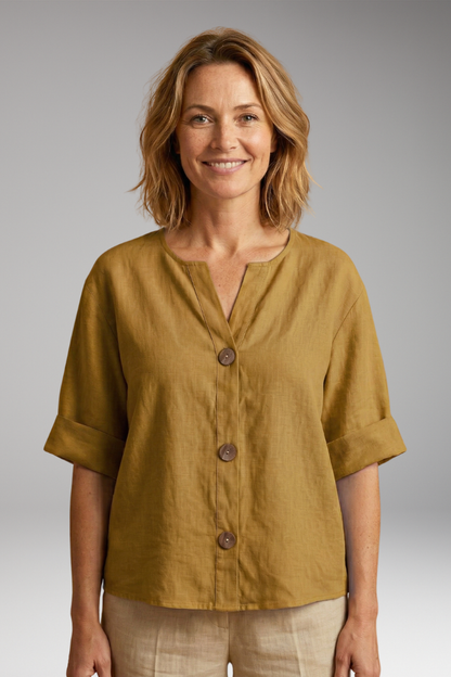 Women's Loose-Fitting Summer Blouse with Breathable Linen and Relaxed Fit 13