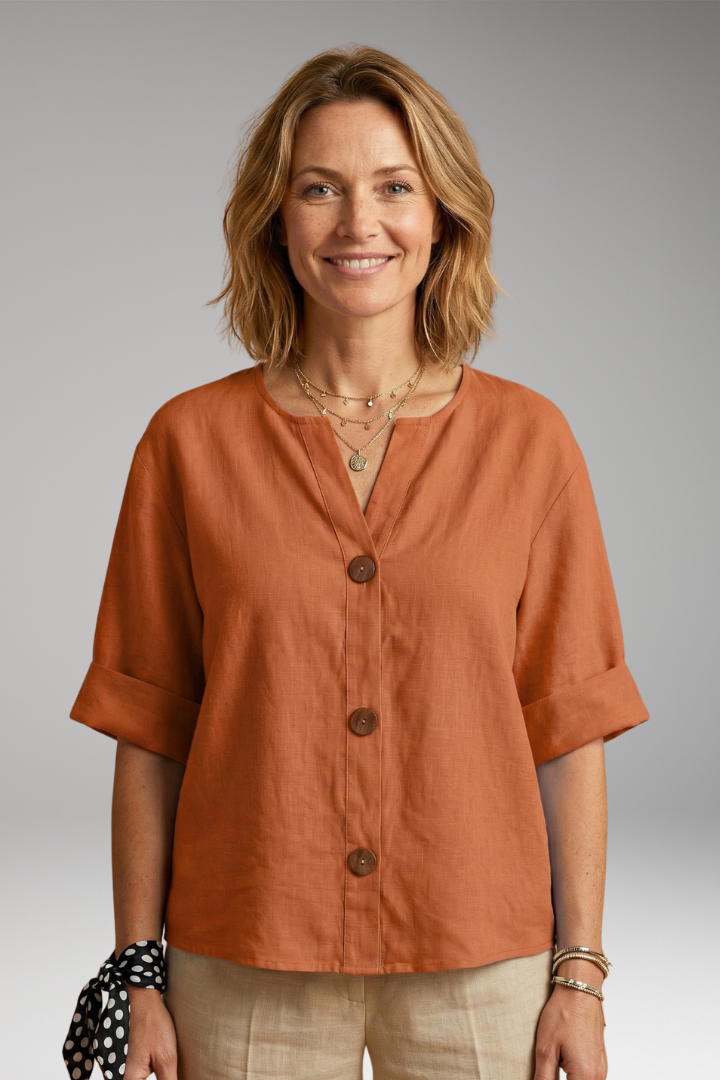 Women's Loose-Fitting Summer Blouse with Breathable Linen and Relaxed Fit 14