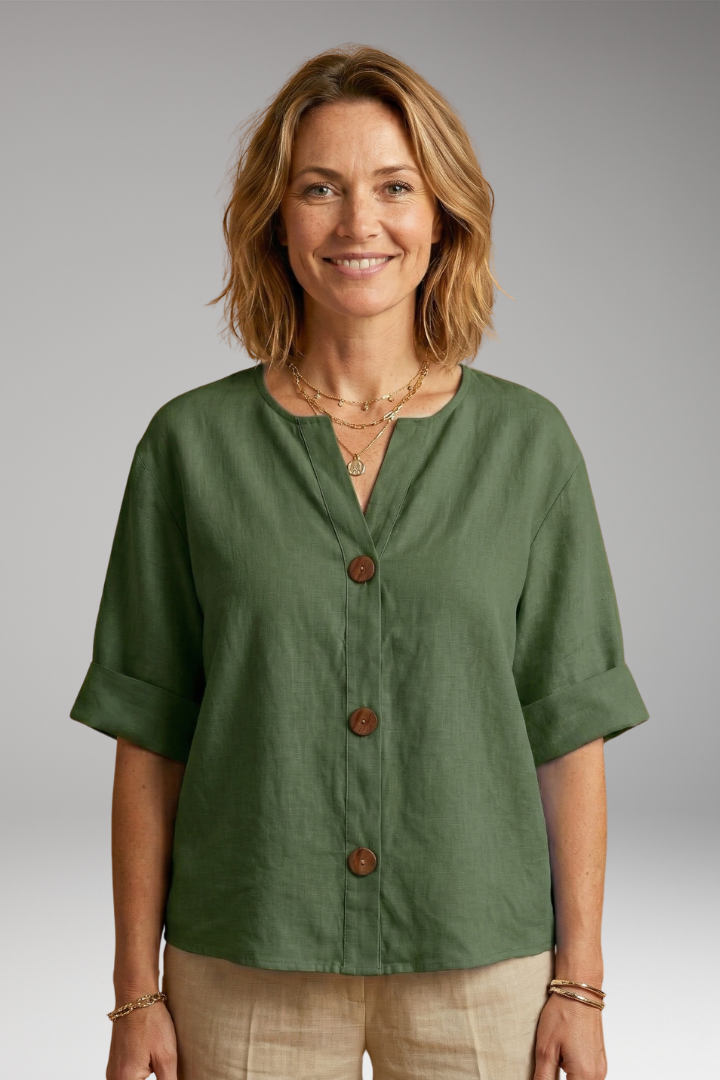 Women's Loose-Fitting Summer Blouse with Breathable Linen and Relaxed Fit 15
