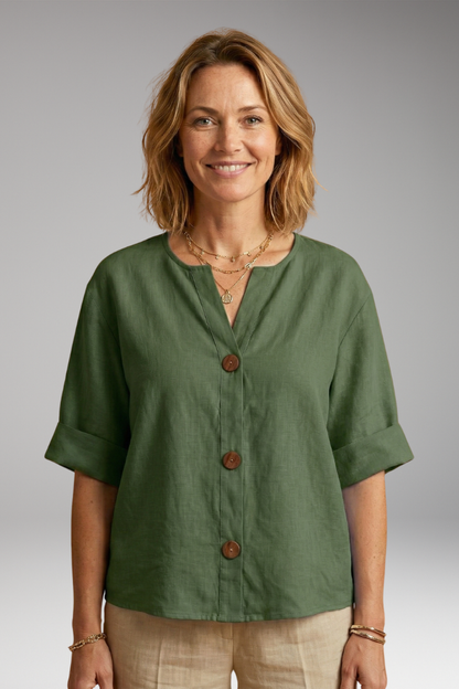 Women's Loose-Fitting Summer Blouse with Breathable Linen and Relaxed Fit 15