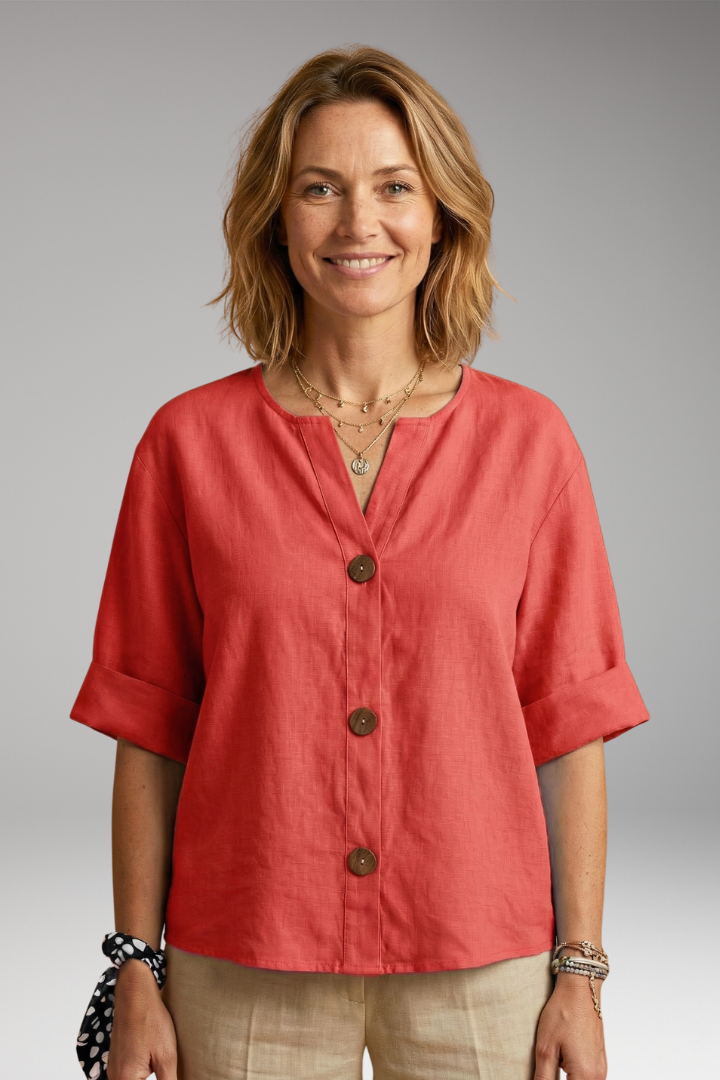 Women's Loose-Fitting Summer Blouse with Breathable Linen and Relaxed Fit 8