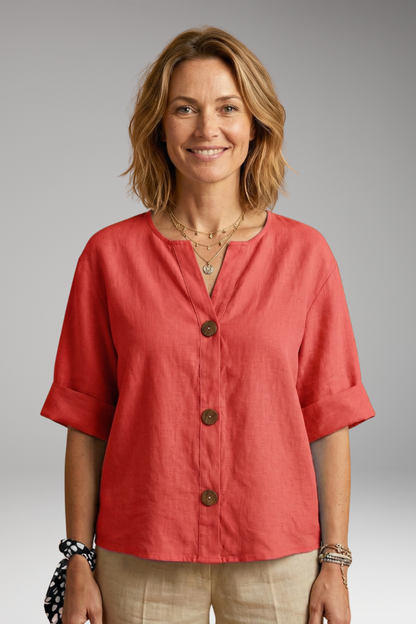 Women's Loose-Fitting Summer Blouse with Breathable Linen and Relaxed Fit 8