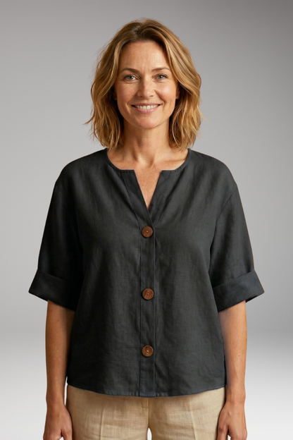 Women's Loose-Fitting Summer Blouse with Breathable Linen and Relaxed Fit 9