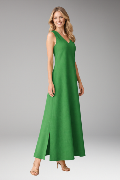 Women's Maxi Dress with Flowing V-Neckline for Summer 2
