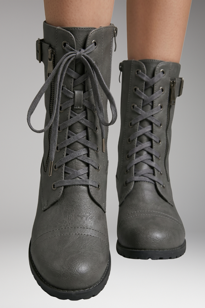 Women's Orthopedic Boots with Side Zippers and Rounded Toes 3