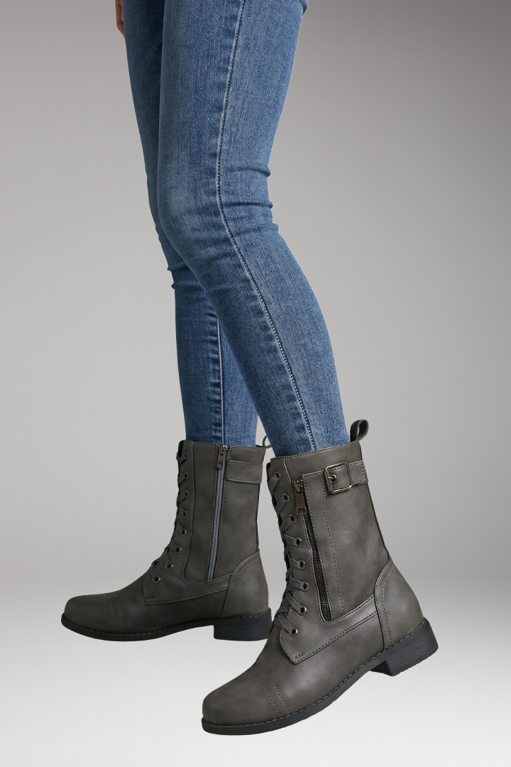 Women's Orthopedic Boots with Side Zippers and Rounded Toes 4