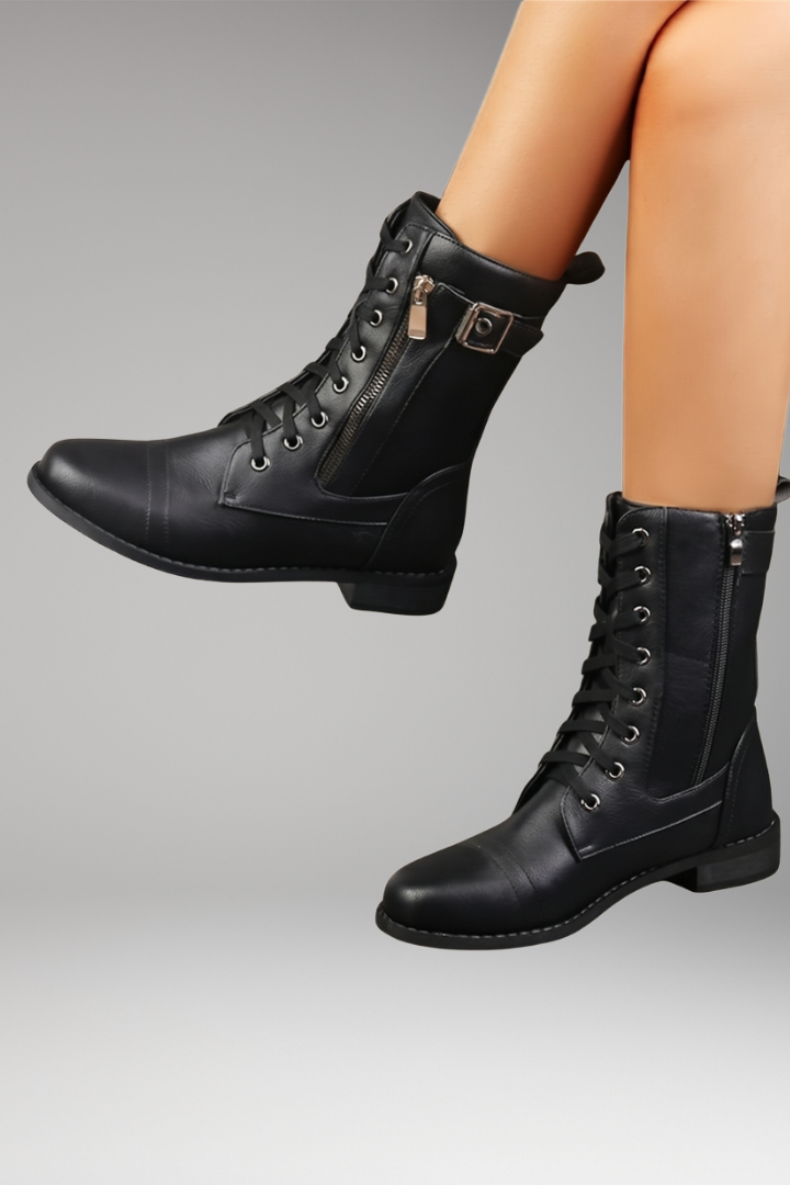 Women's Orthopedic Boots with Side Zippers and Rounded Toes 5