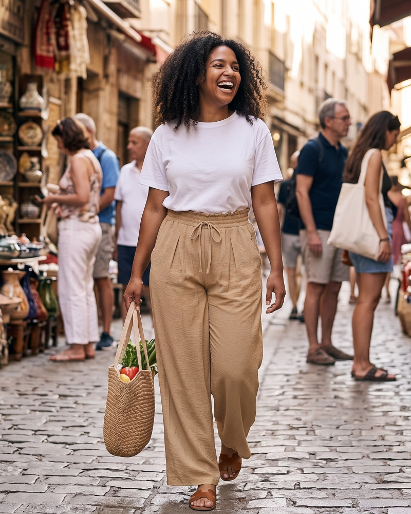 Women's Wide Leg Trousers | High Waist & Lightweight 1