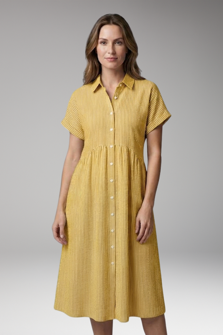 Women's Shirt Dress with Button Front and Side Pockets 13