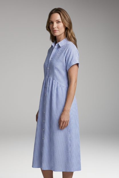 Women's Shirt Dress with Button Front and Side Pockets 2
