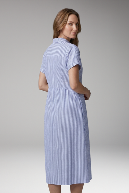 Women's Shirt Dress with Button Front and Side Pockets 4