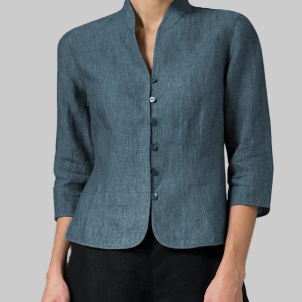 Women’s Stand-Collar Blouse – Chic Details with Versatile Flair 3