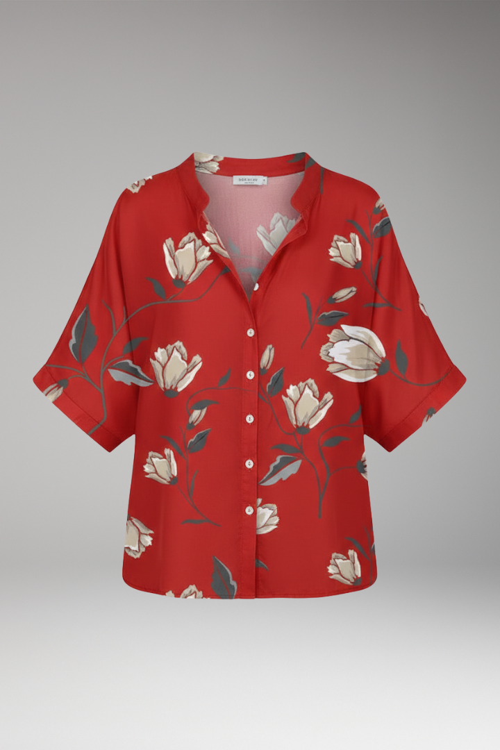 Women's Summer Blouse with Lightweight Fabric and Relaxed Fit 1