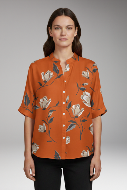 Women's Summer Blouse with Lightweight Fabric and Relaxed Fit 10