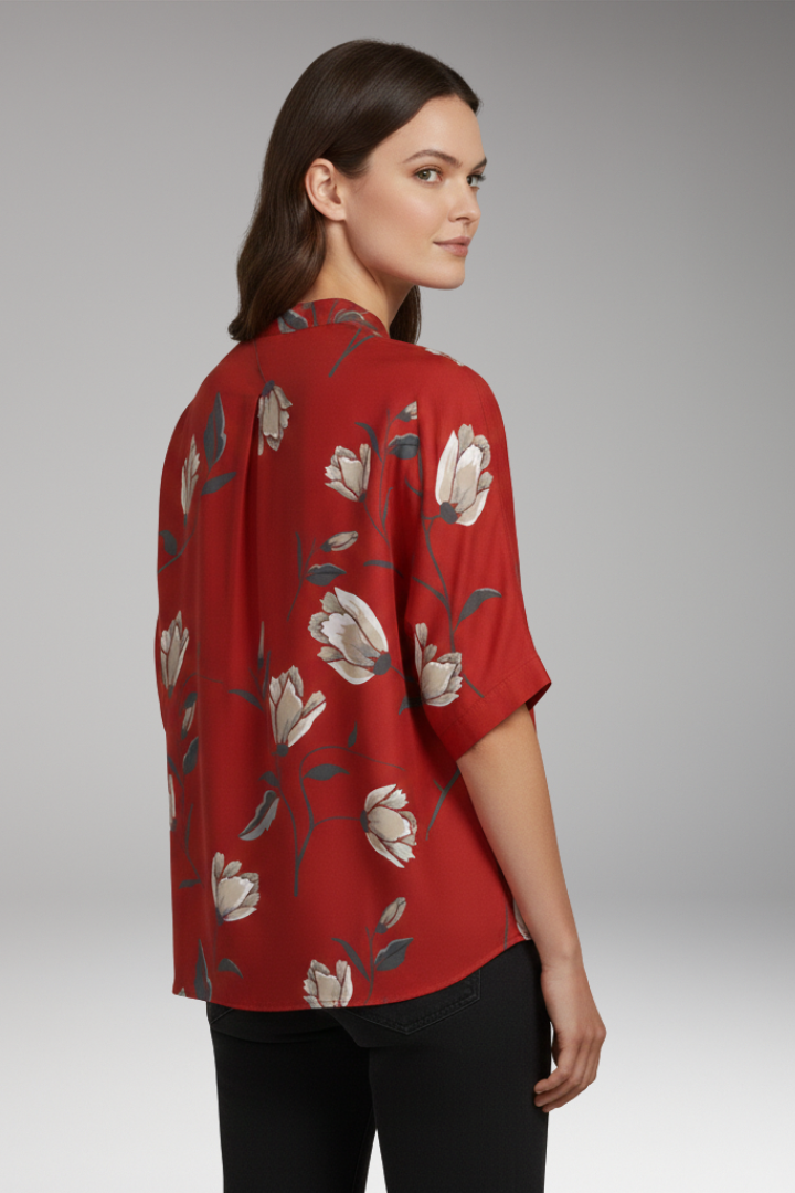 Women's Summer Blouse with Lightweight Fabric and Relaxed Fit 3