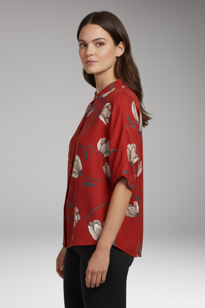 Women's Summer Blouse with Lightweight Fabric and Relaxed Fit 4