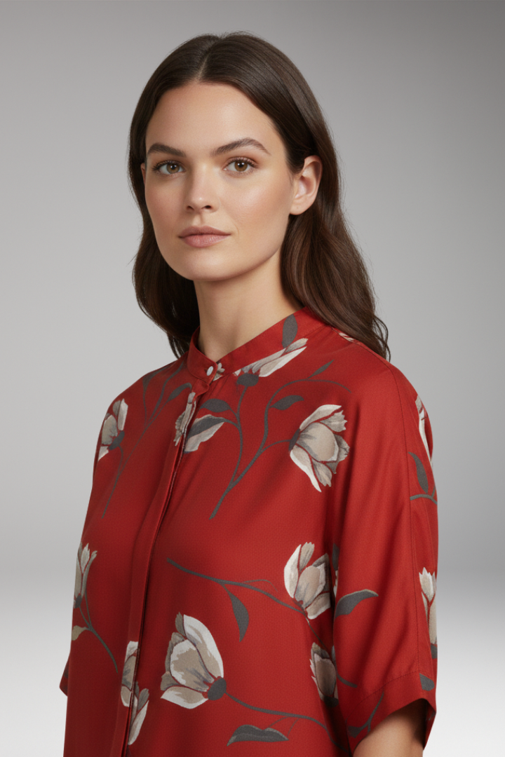 Women's Summer Blouse with Lightweight Fabric and Relaxed Fit 5
