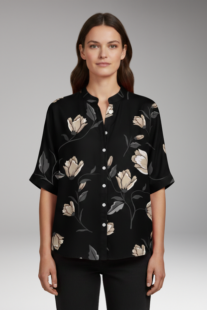 Women's Summer Blouse with Lightweight Fabric and Relaxed Fit 7