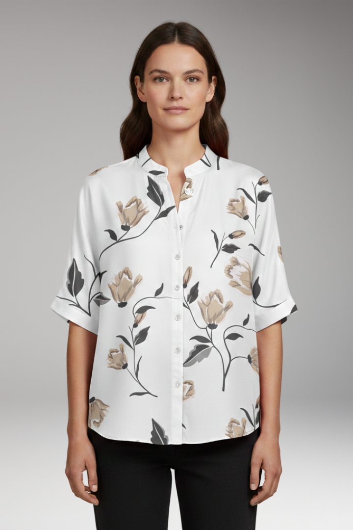 Women's Summer Blouse with Lightweight Fabric and Relaxed Fit 9