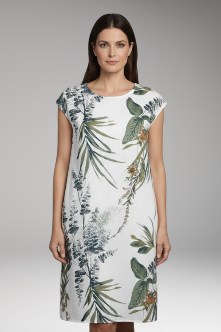 Women's Summer Dress with Round Neck and Printed Pattern 0