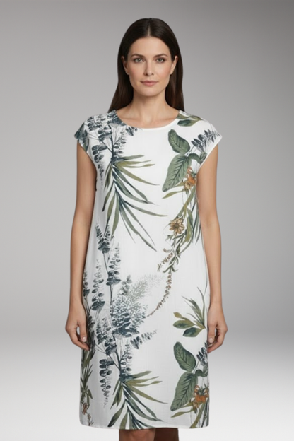 Women's Summer Dress with Round Neck and Printed Pattern 0