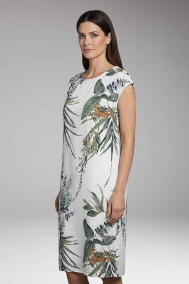 Women's Summer Dress with Round Neck and Printed Pattern 3