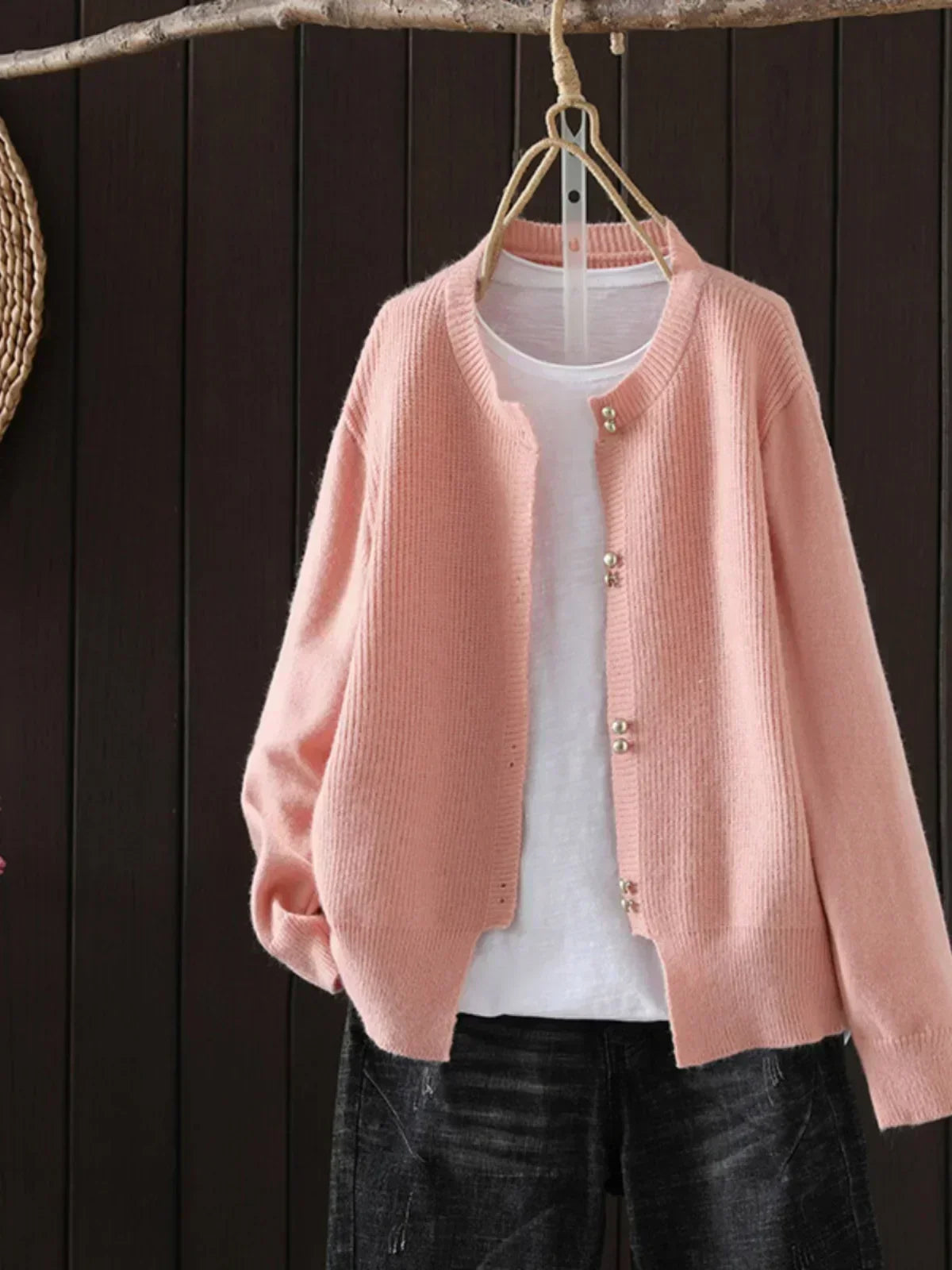 Women's Sweater | Button Front Ribbed Cuffs 2