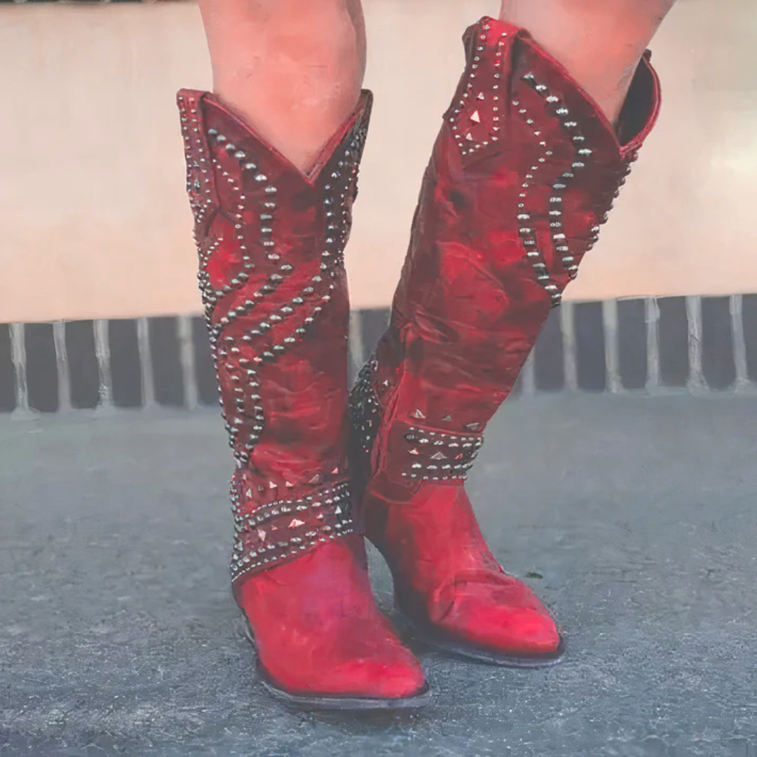 Mary - Stylish Western Knee-High Boots for Any Occasion