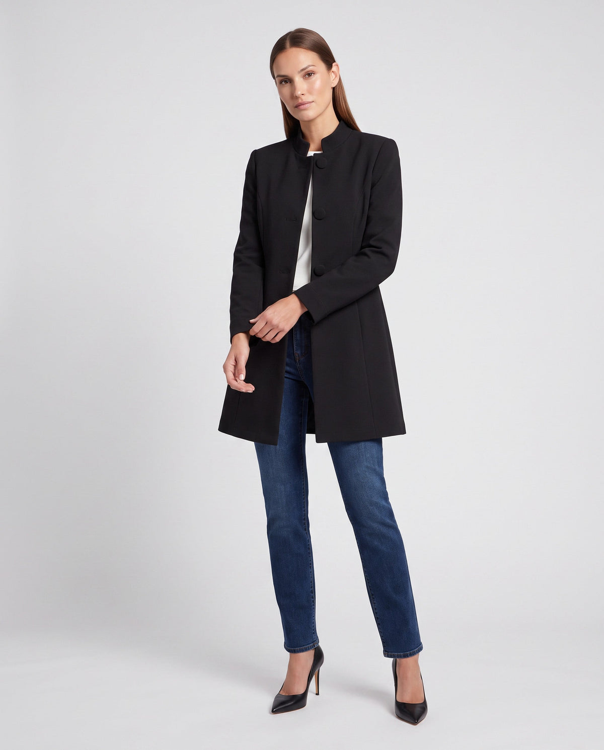 Women's A-Line Button Coat | Structured & Comfortable Fit