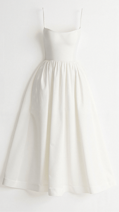 Ascot Style A-Line Midi Dress for Special Occasions