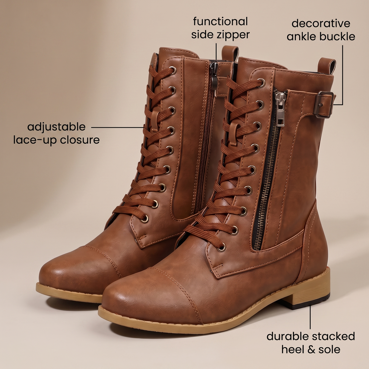 Women's Ankle Boots | Adjustable Lace-Up Fit
