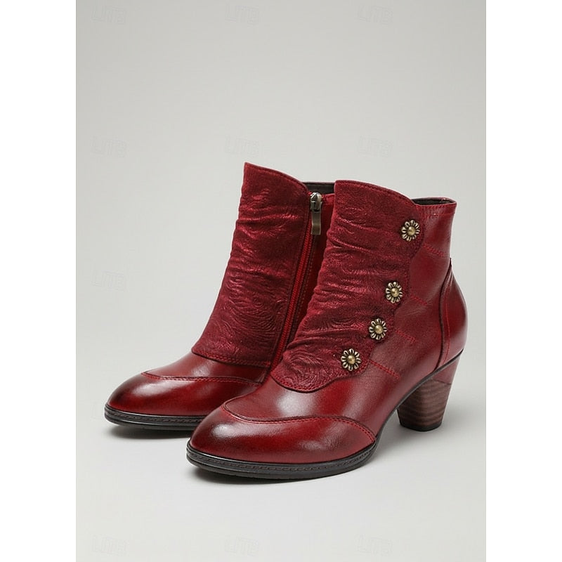 Women's Ankle Boots | Block Heel & Easy Zip Fastening