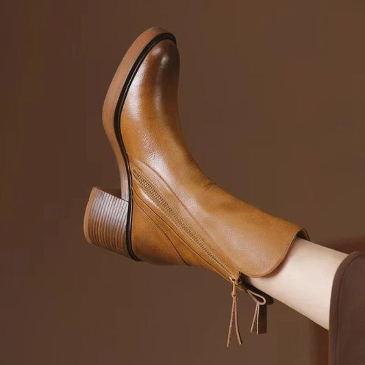Women's Ankle Boots | Block Heel & Side Zip