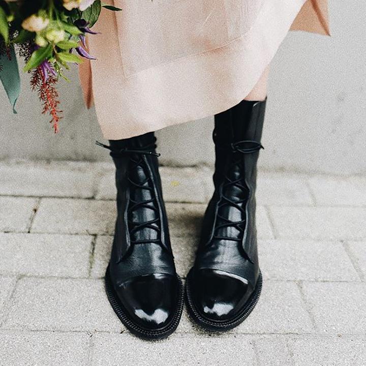 Women's Ankle Boots | Lace-Up Front, Polished Toe Cap