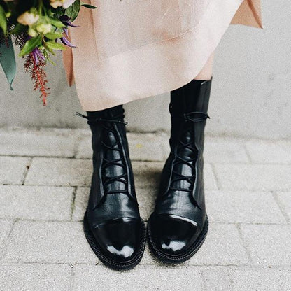 Women's Ankle Boots | Lace-Up Front, Polished Toe Cap