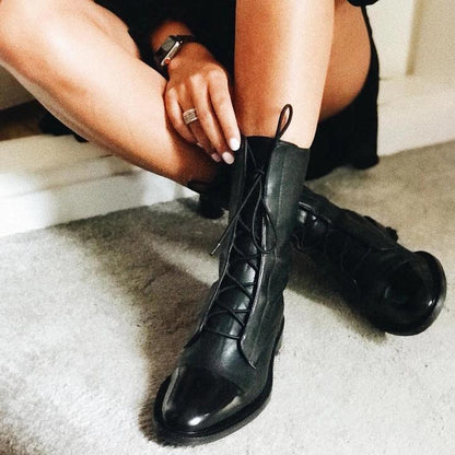 Women's Ankle Boots | Lace-Up Front, Polished Toe Cap