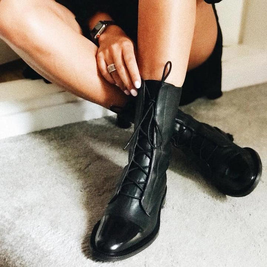 Women's Ankle Boots | Lace-Up Front, Polished Toe Cap