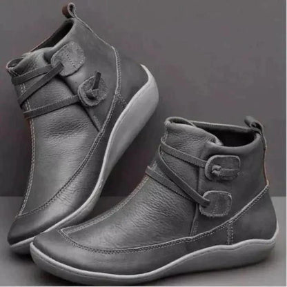 Women's Ankle Boots | Wrap Lace Detail, Contrast Stitched Panels