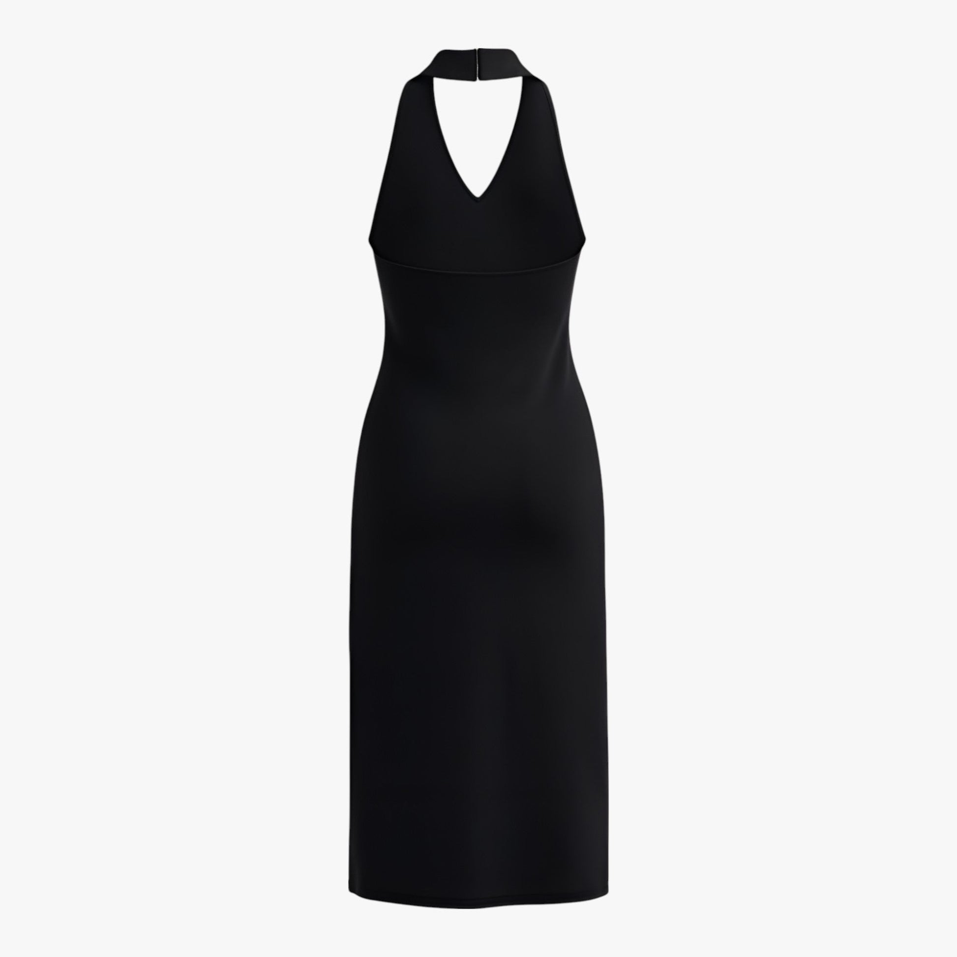 Women's Backless Midi Dress | Elegant Halter Neck & Sleek Evening Style
