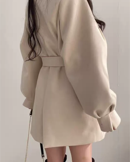 Women's Belted Trench Coat | Slim Fit & Puff Sleeve