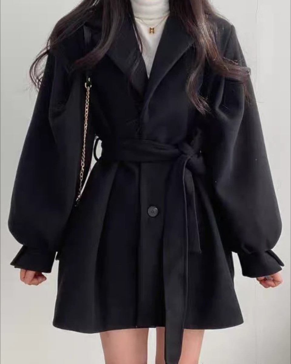 Women's Belted Trench Coat | Slim Fit & Puff Sleeve
