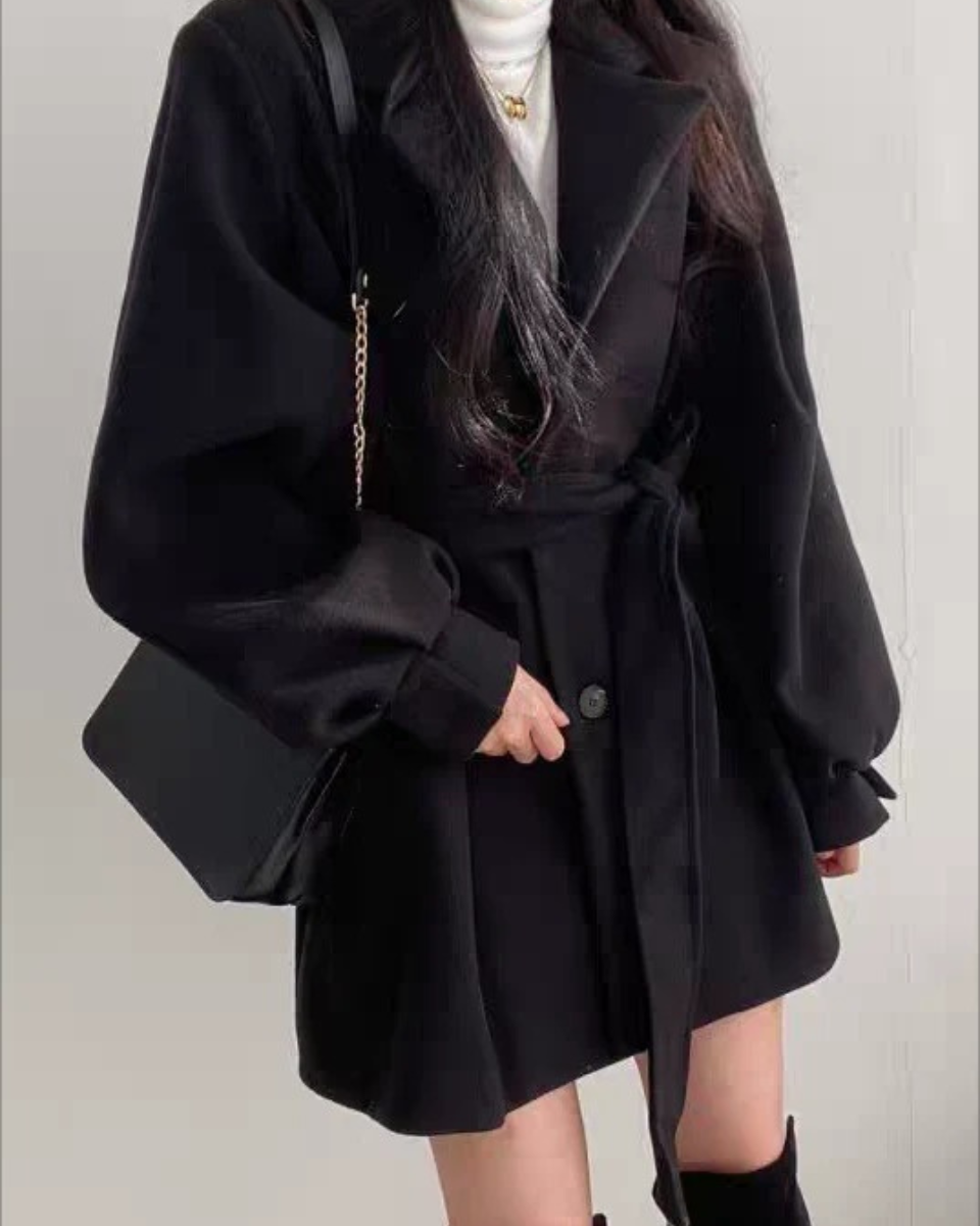 Women's Belted Trench Coat | Slim Fit & Puff Sleeve