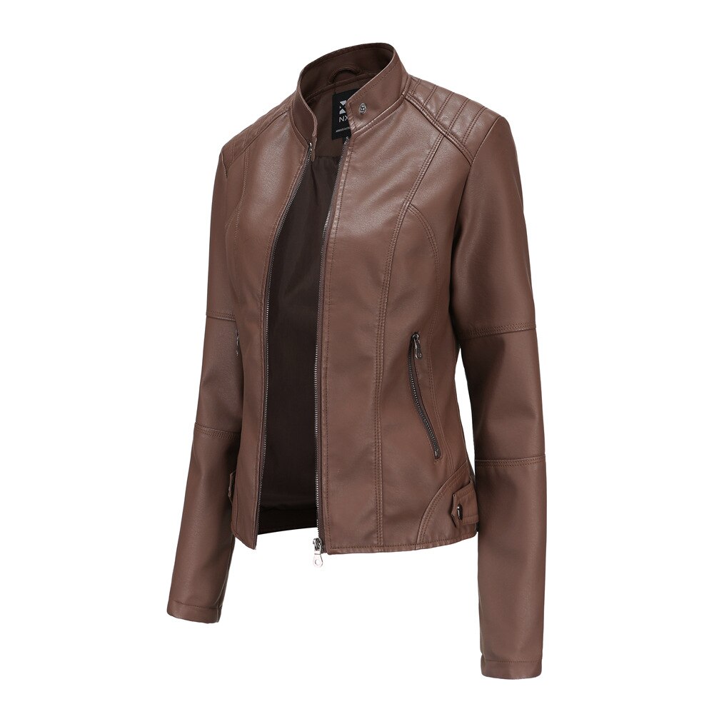 Women's Biker Jacket | Stand Collar & Edgy Style