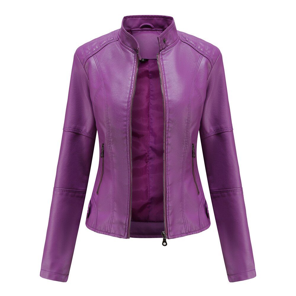 Women's Biker Jacket | Stand Collar & Edgy Style
