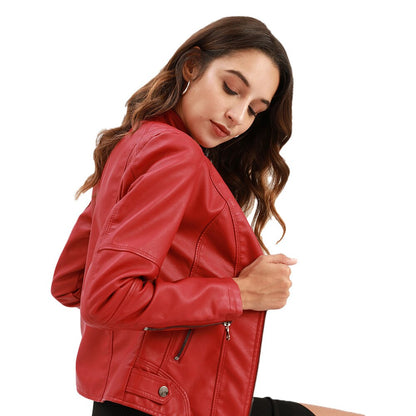 Women's Biker Jacket | Stand Collar & Edgy Style