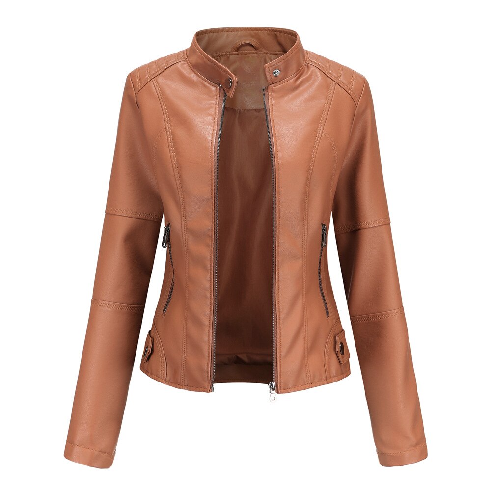 Women's Biker Jacket | Stand Collar & Edgy Style