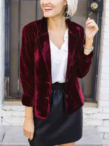 Women's Blazer | Deep Pile Sheen, Welt Hip Pockets