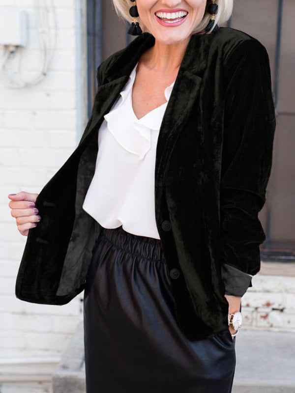 Women's Blazer | Deep Pile Sheen, Welt Hip Pockets