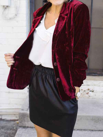 Women's Blazer | Deep Pile Sheen, Welt Hip Pockets